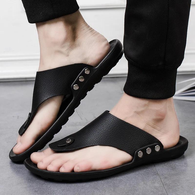 Papuci de Modă Bărbați Papuci Flip-Flops pentru Bărbați Papuci de Plajă Sandale Maro Pantofi Confortabili Pantofi Antiderapanți de Baie Pantofi Bărbați