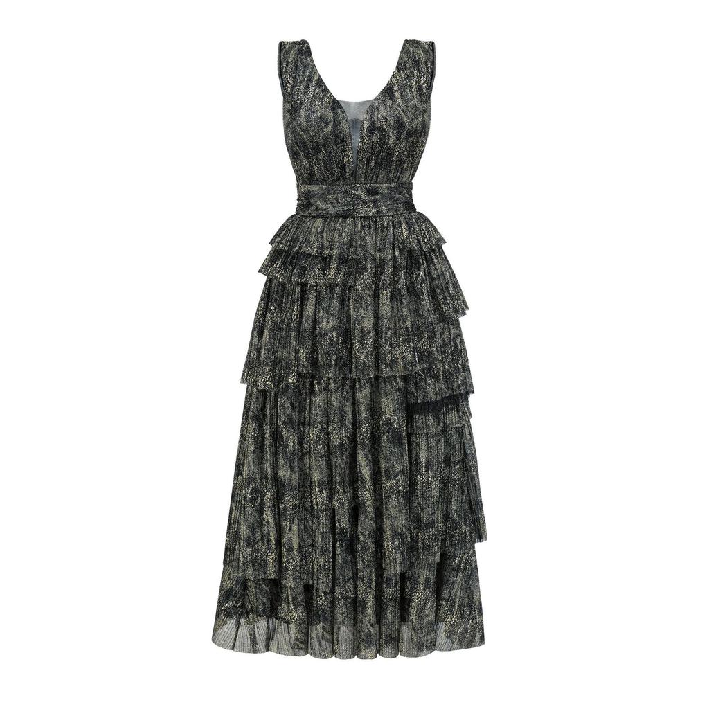 Sleeveless Dress Outfit High Waist Skinny Sparkling Long Dress Birthday Party Banquet Dress