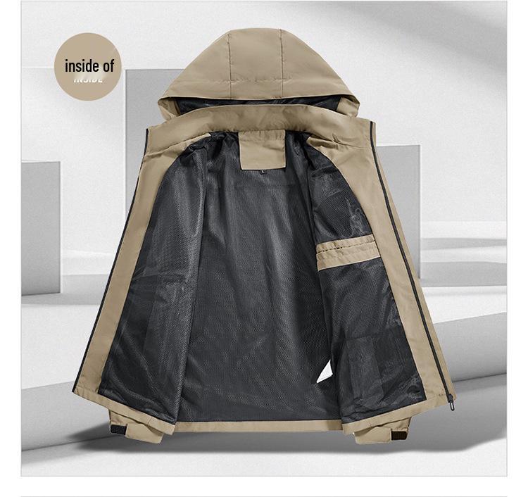 Men's Casual Hooded Windbreaker Jacket - Breathable, Loose Fit, Plus Size, for Spring and Autumn