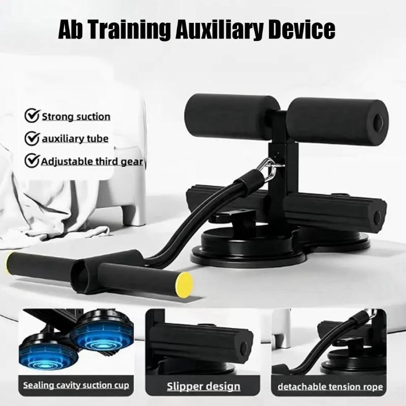 Ab Training Auxiliary Device, Portable Sit Up Exercise Equipment with 2 Strong Suction Cups and Adjustable Foot Holder