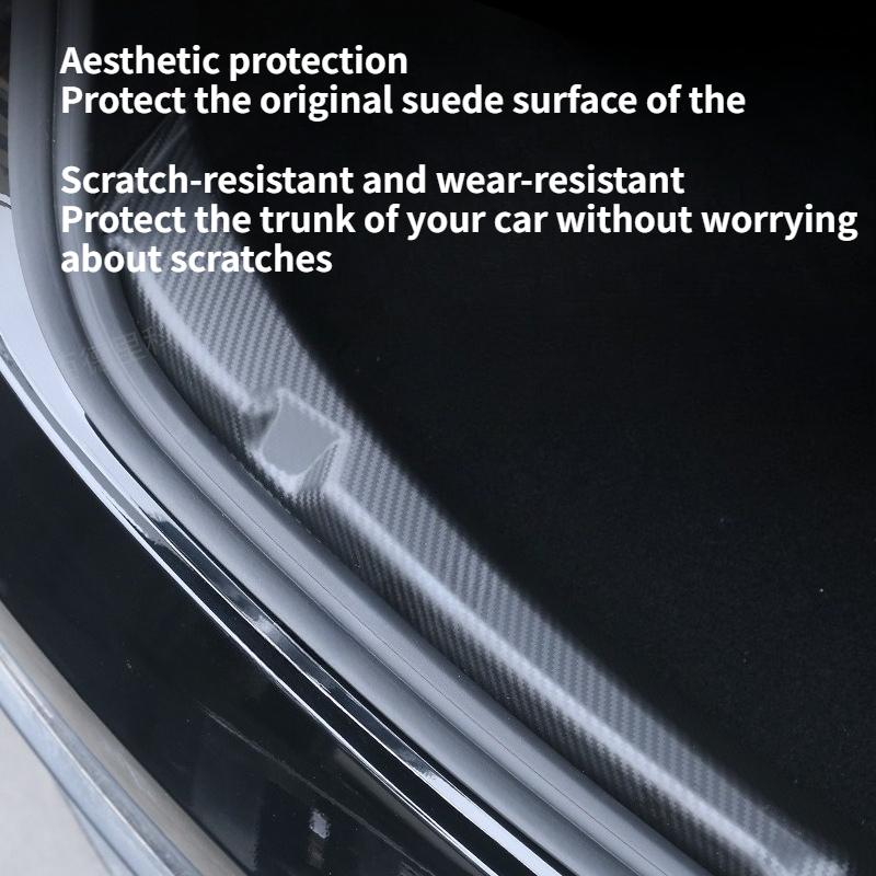 Trunk Threshold Strip for Tesla New Model 3 Highland 2024 2025 3D Carbon Pattern Back Sill Anti Scratch Protection Accessories
