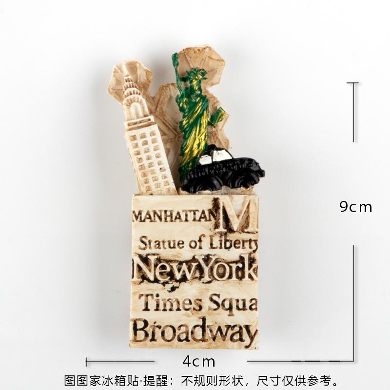 The United States 3d Refrigerator Sticker Travel Collection Souvenir New York Fridge Magnets Times Square Statue of Liberty Shap