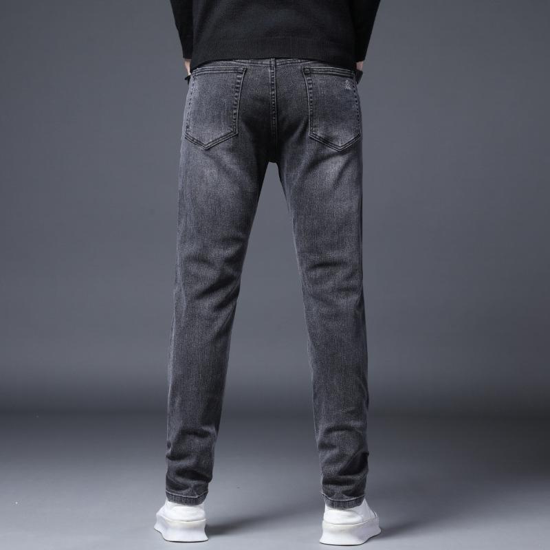 Autumn and Winter New Jeans Men's Slim Small Straight Young Business Casual Four Seasons Trend Trousers