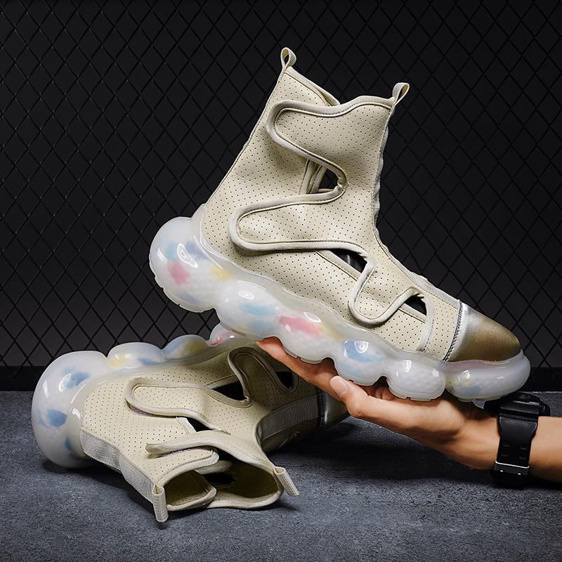 Fashion Summer Sandals Men Breathable Handmade Outdoor Beach Sandals Leather Male Shoes Luxury Design Catwalk Fashion Hiking Slippers