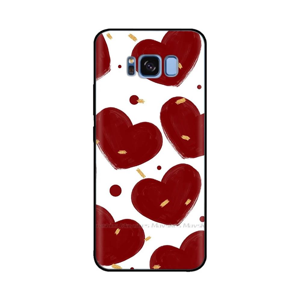 For Samsung Galaxy S8 Plus Phone Case Heart-Butterfly Funda For Samsung S8 S8Plus Cases Liquid Silicone Bumper GalaxyS8 Shells