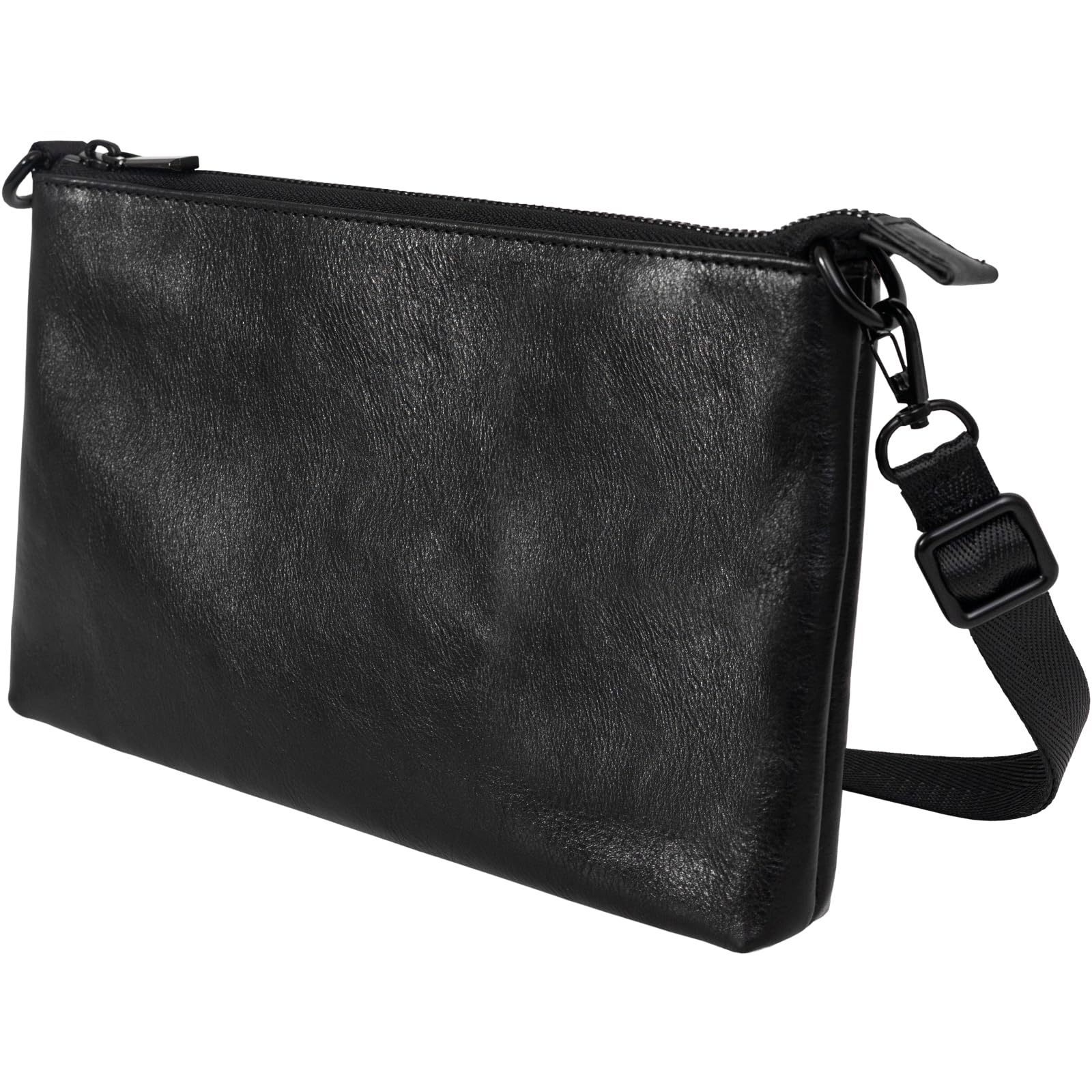

[Dom Teporna] Men s Genuine Leather Italian Leather Sacoche Bag, Slim, Lightweight, Mini Shoulder Bag, Crossbody Bag, Pouch, Stylish, Simple, Black