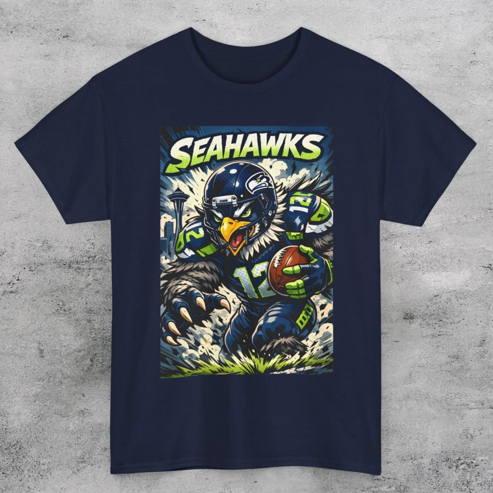 SEATTLE SEAHAWKS Art STYLE Football T-Shirt S