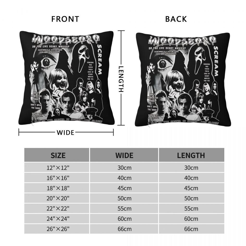 Home Decor Screams Ghostfaces Horror Movie Pillowcase Accessories Pillow Covers Square Multiple Sizes