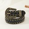 Fashion Adult Rhinestone Belt PU Waist Belt Wear Resistant Shimmering Belt