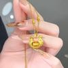 Auspicious Vietnam Sand Gold Yuanbao Lock Necklace - Fortune Gift for Girlfriend