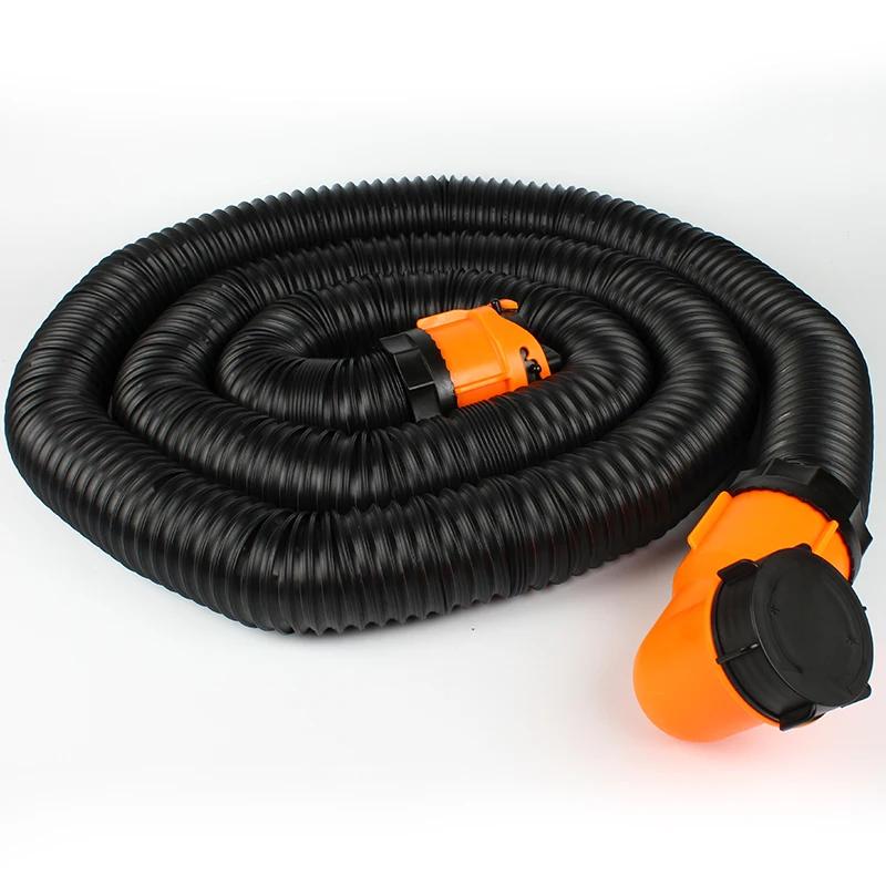 New RV Sewer Hose 3 Inch Sewage Pipe Shrinkage 1.3m To Stretch 4.8m for RV Camper Waste Management and Easy Storage