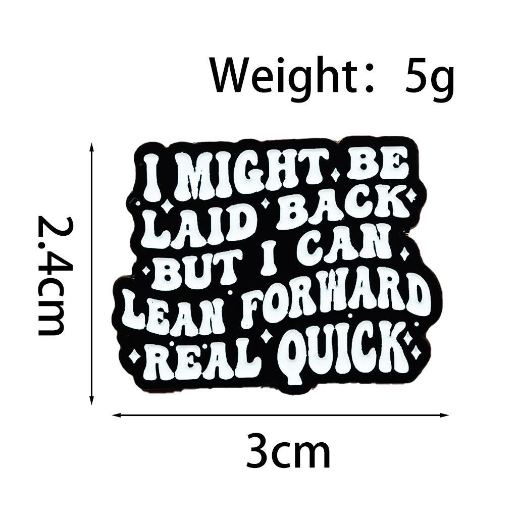 Custom English Letter Geometric Metal Brooch - Black Badge for Clothing & Backpacks