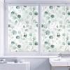 Window Film Static Cling Window Film Non-adhesive Static Cling Eucalyptus Leaves Stained Glass Window Film UV Sun Blocking Glass Covering For Bathroom
