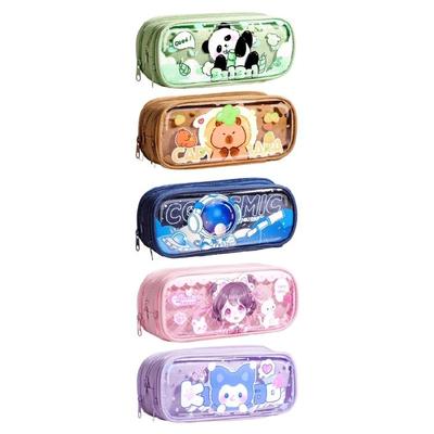 Multifunctional Compartment Pencil Case Student Large Capacity Stationeries Storage Bag Zippers Pencil Storage Pouches