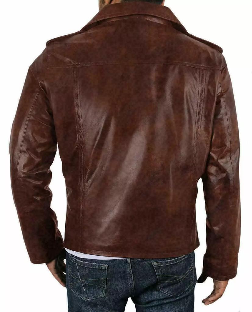 Genuine Leather Lambskin Formal Stylish Classic Casual Men Brown Shirt Handmade