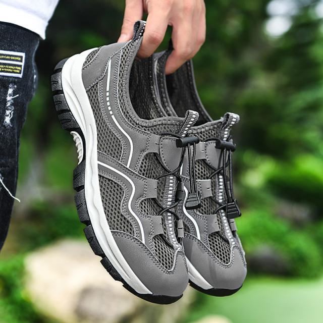 

Летняя сетчатая мужская обувь, кроссовки, мужская мода, повседневная обувь для ходьбы, дышащие мужские мокасины без застежек 45 серый