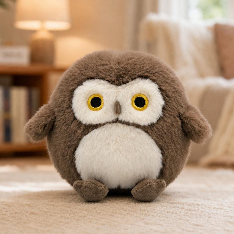10Cm Cute Owl Doll Plush Toy Grey Brown White Bird Animal Cartoon Plushie Companion Birthday Present