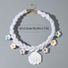 Sommer Strandurlaub Stil, Bunte Eierblumen Pailletten, Muschel Anhänger Halskette, Modisches und Kreatives Design, Gewebte Damen Schmuck Halskette