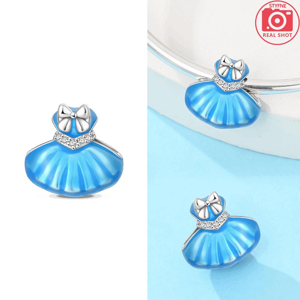 

Original Copper Lue Dress Yellow Umbrella Comb Heart Pendant Beads Fit Bracelet Women Accessory Jewelry Valentine Diy Gift