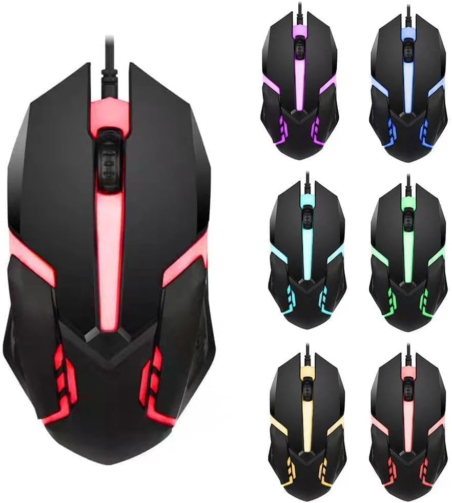 Wired Gaming Mouse with Backlight, Optical, USB, for Laptop Computers, Home Office Supplies (White)