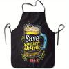 1pc, Delicious Mellow Beer-Themed Printed Apron, Durable, Comfortable, Fun And Practical Chef'S Cooking Apron, Suitable for Baki