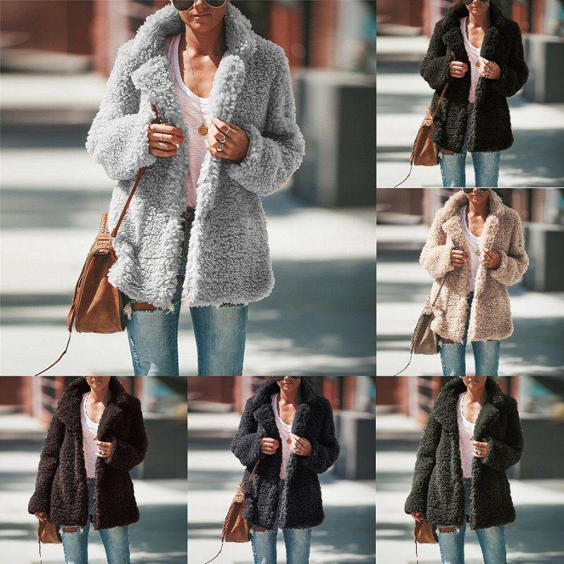 Cozy Women's Winter Bear Fleece Fur Fluffy Coat Jackets For Elegant Styling