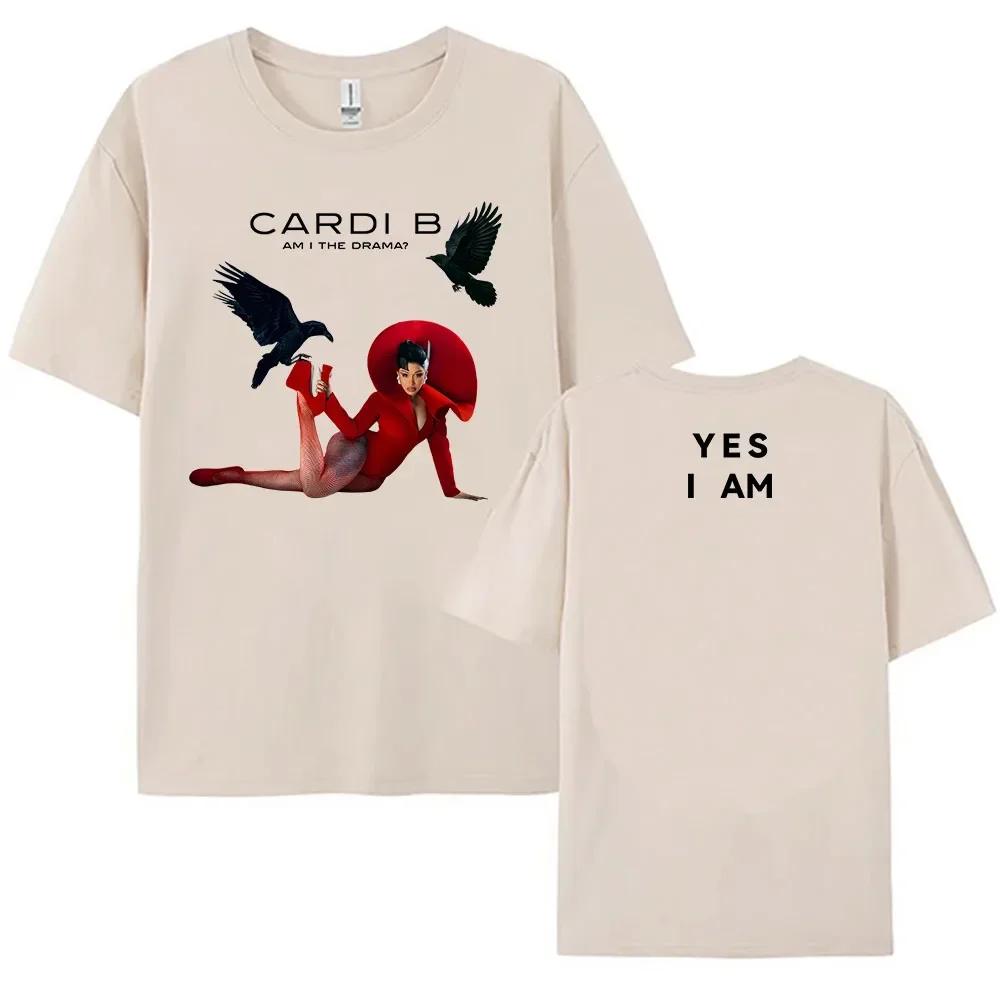 2025 Album Am I The Dramatshirt Singer Cardi B Fashion Tshirts Cotton Summer Shortsleeve T Shirt Streetwear Hip Hop Wounisex Tees