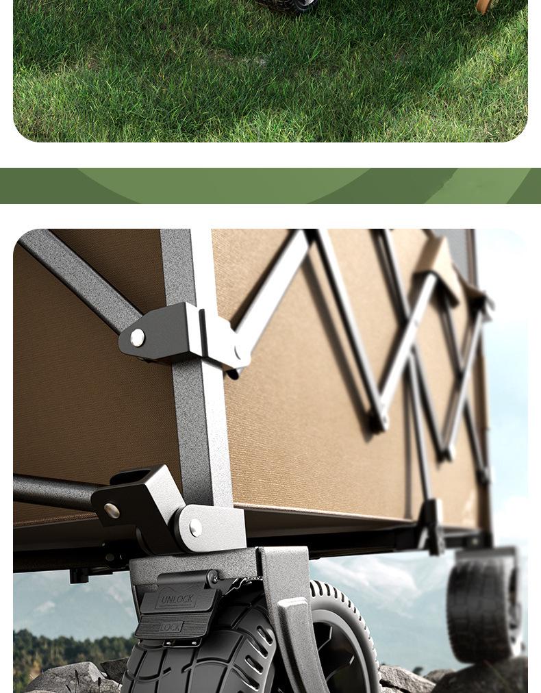 Outdoor Folding Camping Cart with Table and Picnic Storage