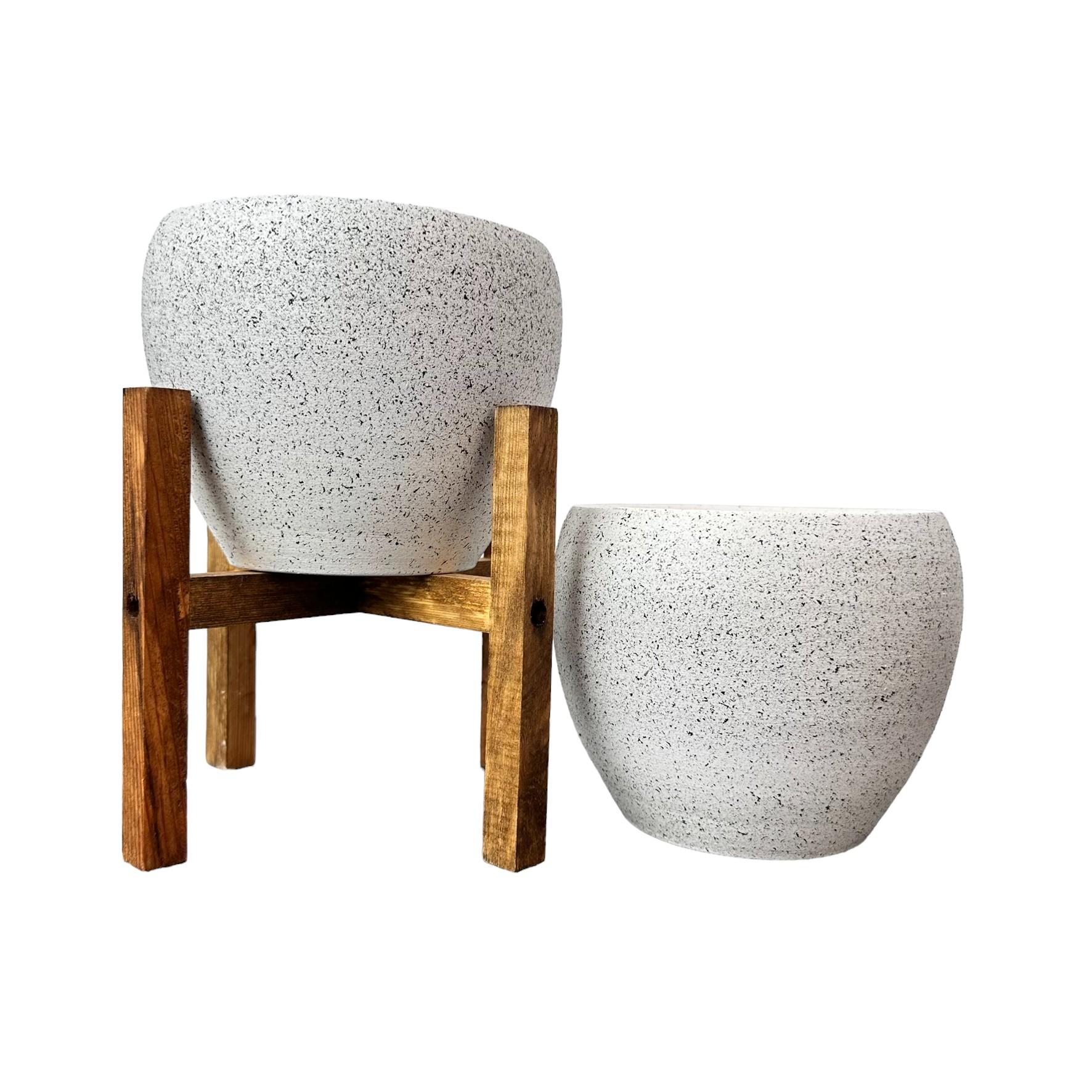 

Дизайн рослин Прикраса дому Білий гранітний ґрунт Квітковий горщик Кашпо Тримач для горщиків Тримач для квітів у вітальні Подвійний набір без ніжок - 4 ніжки - 15 СМ 24 білий