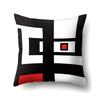 Polyester Pillow Case Car Black and Red Geometric Circle Lines Decorative Home Print Pillow Bedside Cushion Cover
