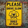 Bitte Langsamer Fahren Humorvolles Metallschild, Verspieltes Hund-Zinnschild, Rustikale Vintage-Kaffeehaus-Bar-Dekoration, Lustiges Heim-Ornament, Feiertags G
