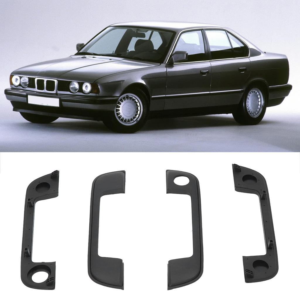 Car Exterior Door Handle 51218122442 Black Door Handle Frame Trim Cover Set for E36 E34 E32