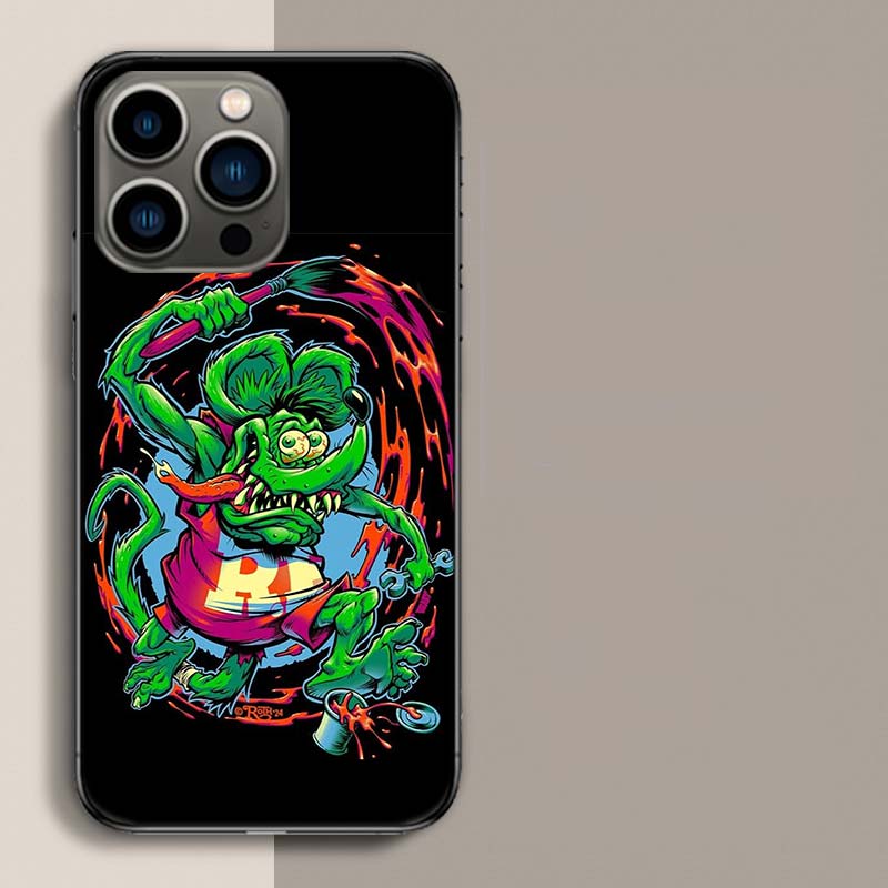Surf Cool Rat F-Fink Phone Case For Iphone 17 Air 15 Pro 14 Plus 16 Pro Max 12 13 Mini 11 16E X XS Cover Cute Fundas