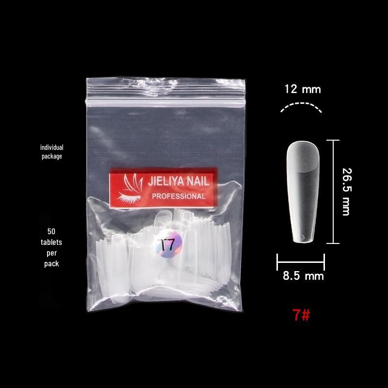 Frosted Pointed Trapezoidal False Nail Tips - Easy Stick-On, No Filing Needed.