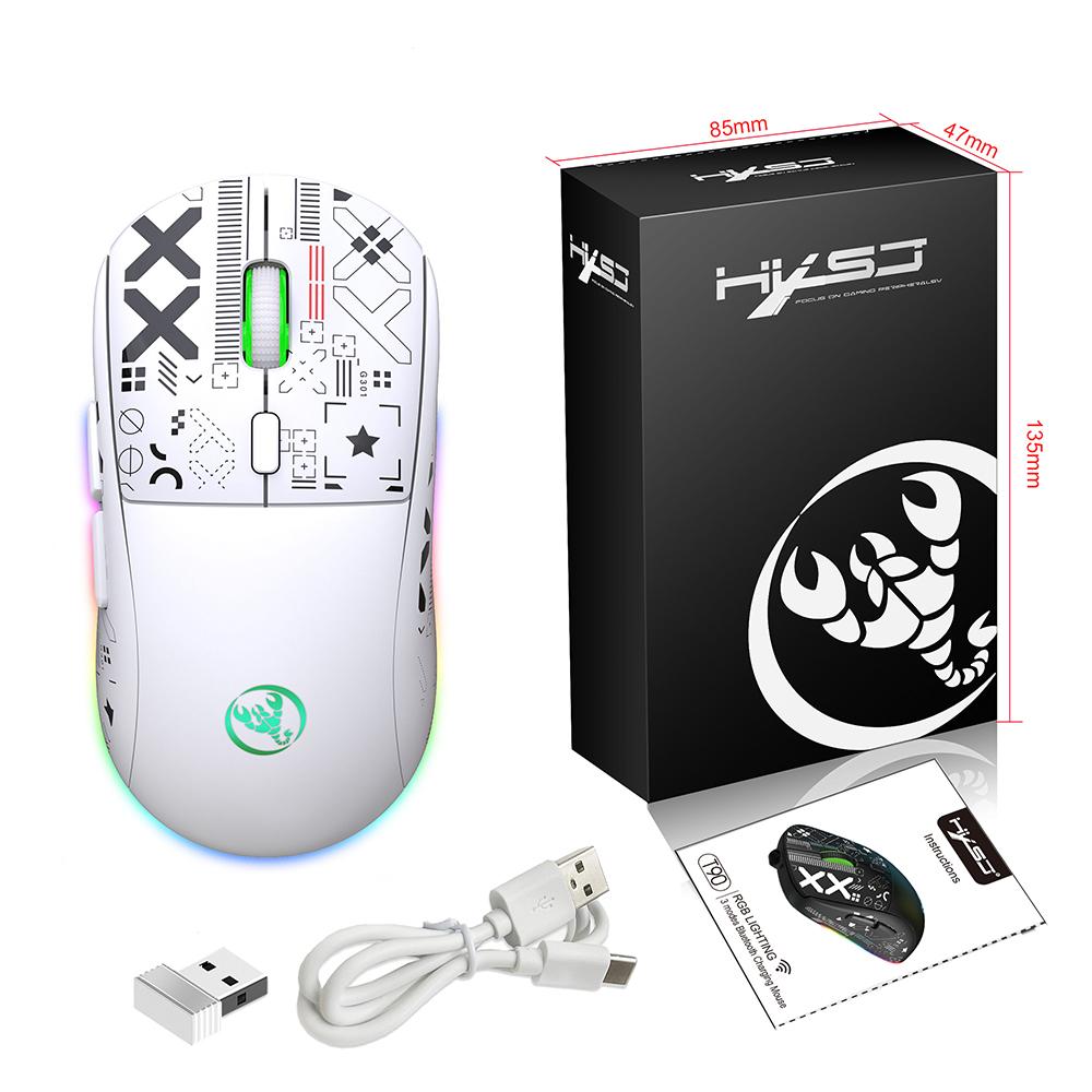 Oppladbar Trådløs Mus Usb Bluetooth-kompatibilitet Gamer Maus 3600DPI Mus 11 RGB Lysmoduser Mus For Datamaskin Bærbar PC