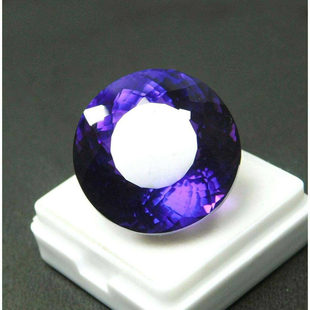Natural Purple Amethyst 52 Carat Loose Gemstone   Huge Round Cut Size