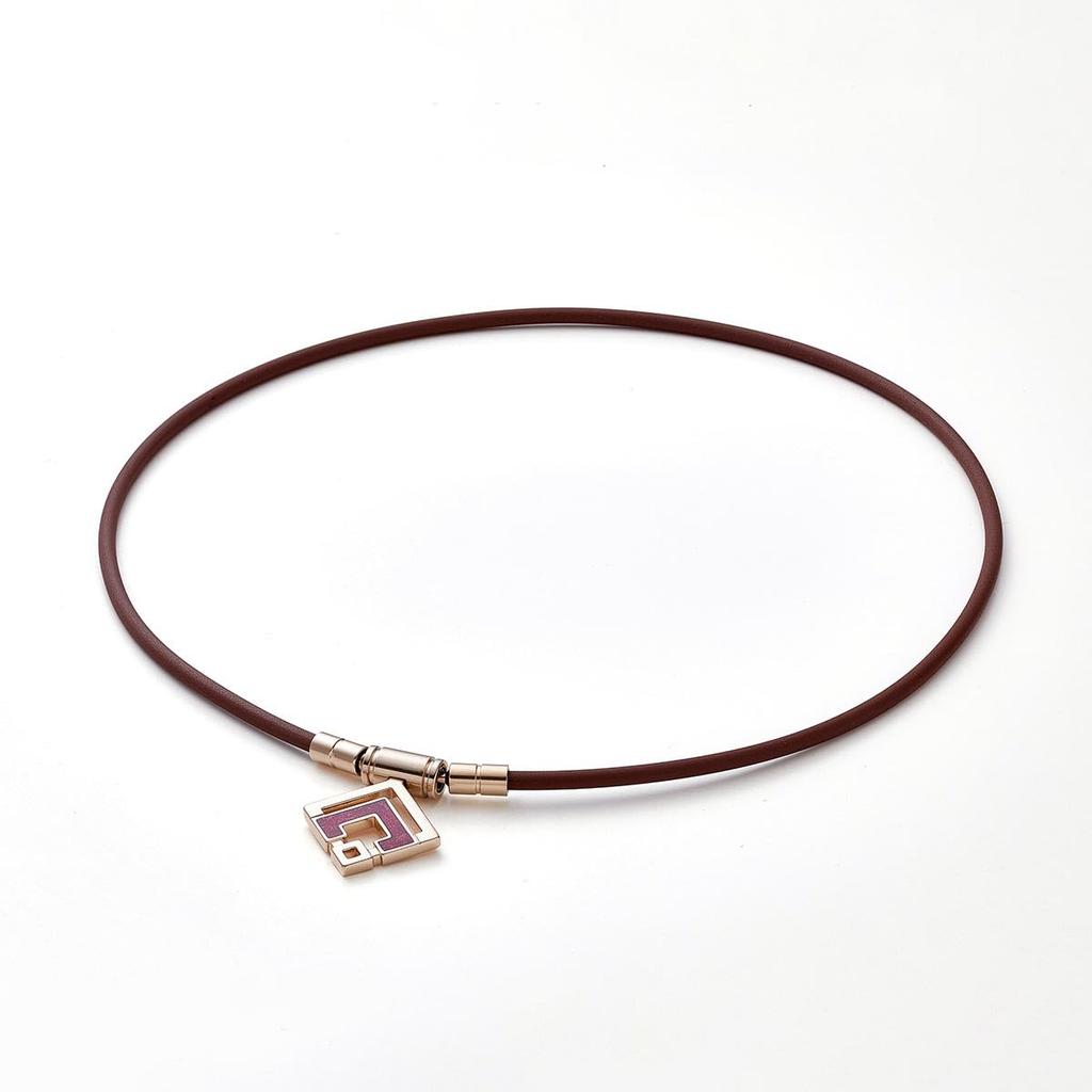 Official Limited Edition Magnetic Necklace Health Necklace TAO Necklace Slim ARAN mini Brown Champagne Gold x Ruby Red Glitter L [Colantotte]