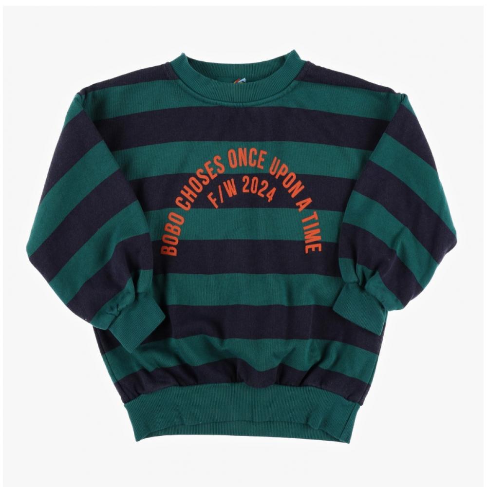 Boboshoz B224ac043 401 Circle Logo Stripe Kids Sweatshirt