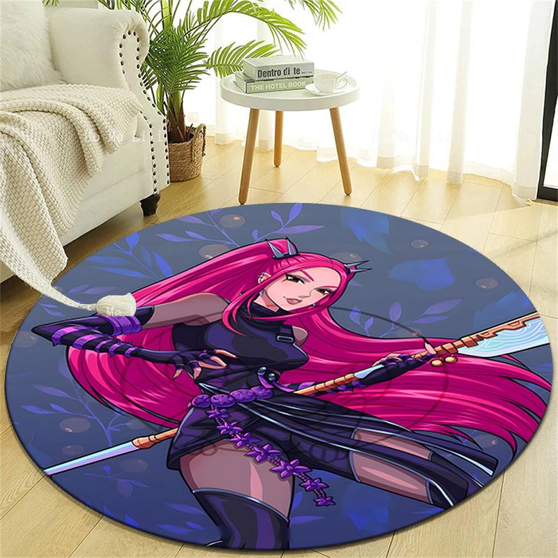 1pc KPop Demon Hunters MIRA2 Design Printed Area Round Carpet for Bedroom Living Room Home Decor Rugs Mat Non Slip Mat Rug for Bedside