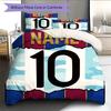 Custom Name Lionel Messi Pattern Bedding Quilt Set  Home Decoration  Gift (1 * duvet cover + 2 * pillowcase  without core)