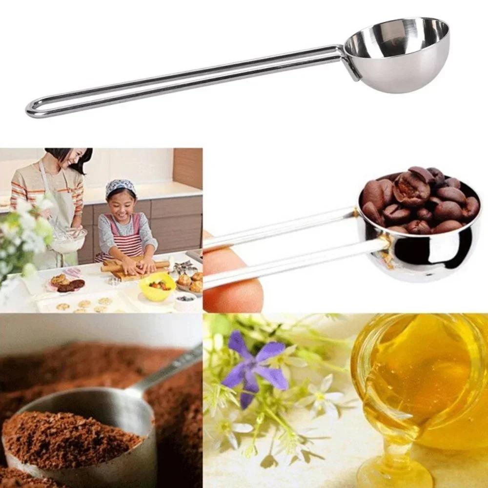 Stainless Steel Long Handled Coffee Spoon Tea Spice Measuring Scoop Longhandled Stirring Kitchen Tool Accessorie Coffee Maker