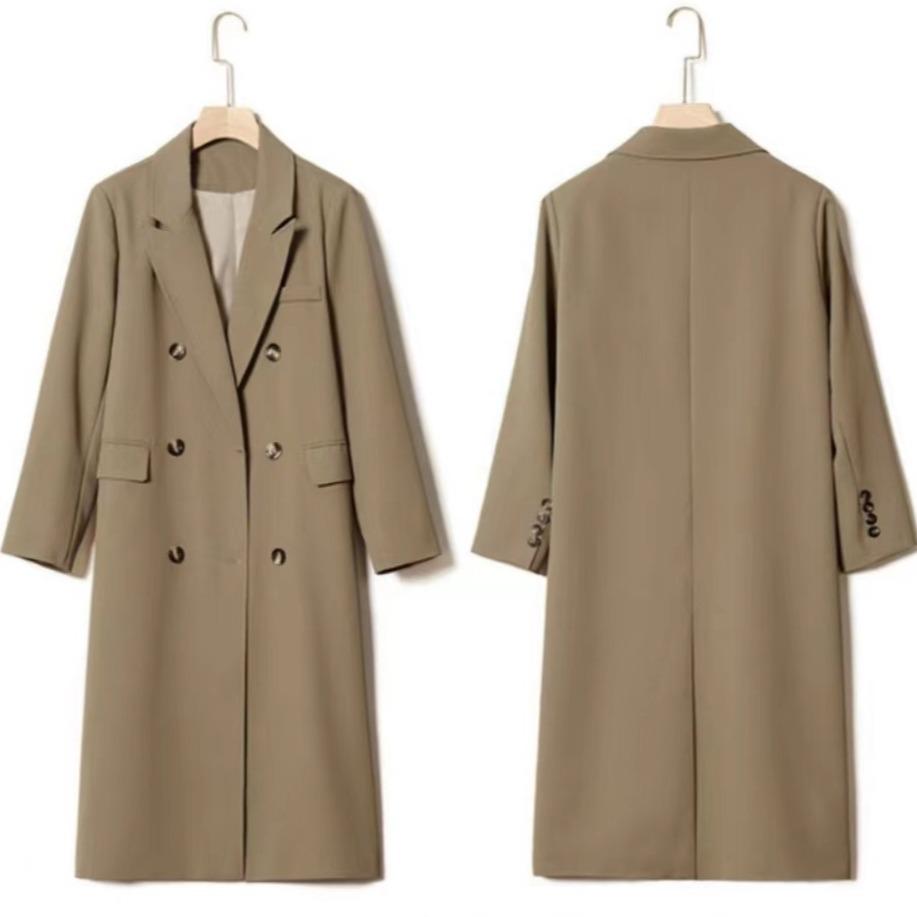 Abrigo Trench de Doble Botonadura de Gama Alta para Mujer de Largo Medio, Colección Primavera/Otoño 2025