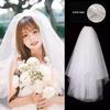 Wedding Veil Bridal Headwear Simple Elegant Soft Tulle Headpiece for Registration Ceremony Engagement And Bride's Gown