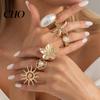 Vintage Ring Set 6Pcs/Set Finger Set, Ocean Style Adjustable with Imitation Stacked Rings Pearl And Shell Texture, Bohemian Stackable for Women