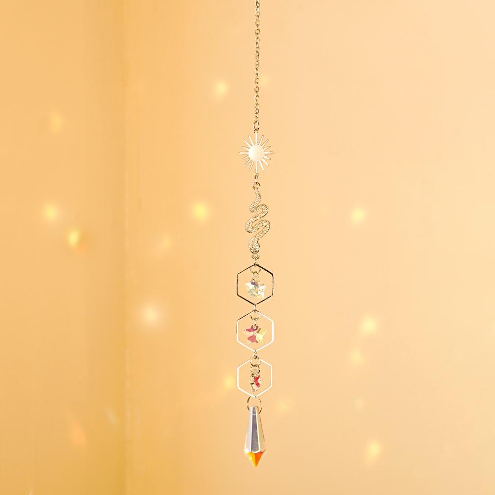 Серебряный ловец солнца, хрустальная луна, лотос, чакра, подвесное украшение, ловец солнца, создатель радуги, витражное стекло, садовый декор для улицы, подарок