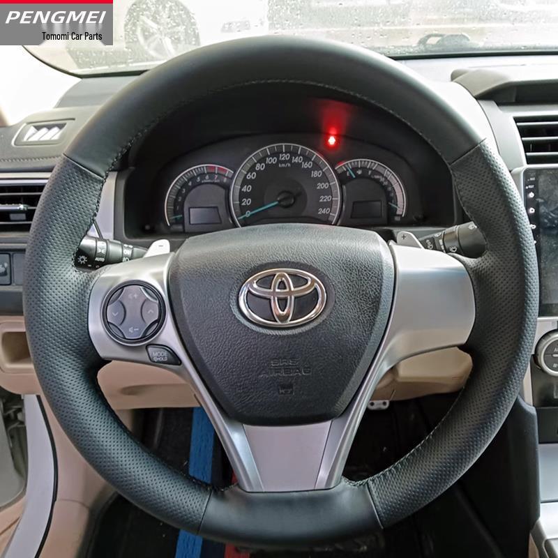 12th Gen Toyota Camry Hand-Sewn Genuine Leather & Suede Steering Wheel Cover Default Option