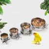 Stainless Steel Bird Feeding Cups with Clamp Holder - Perfect for Parrot Food and Water