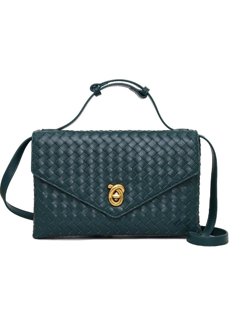 Fashion Foreign Style Small Fragrance Weaving Light Luxury Dinner Party Rhombus Shoulder Messenger Bag Handbag Women'S Bag
