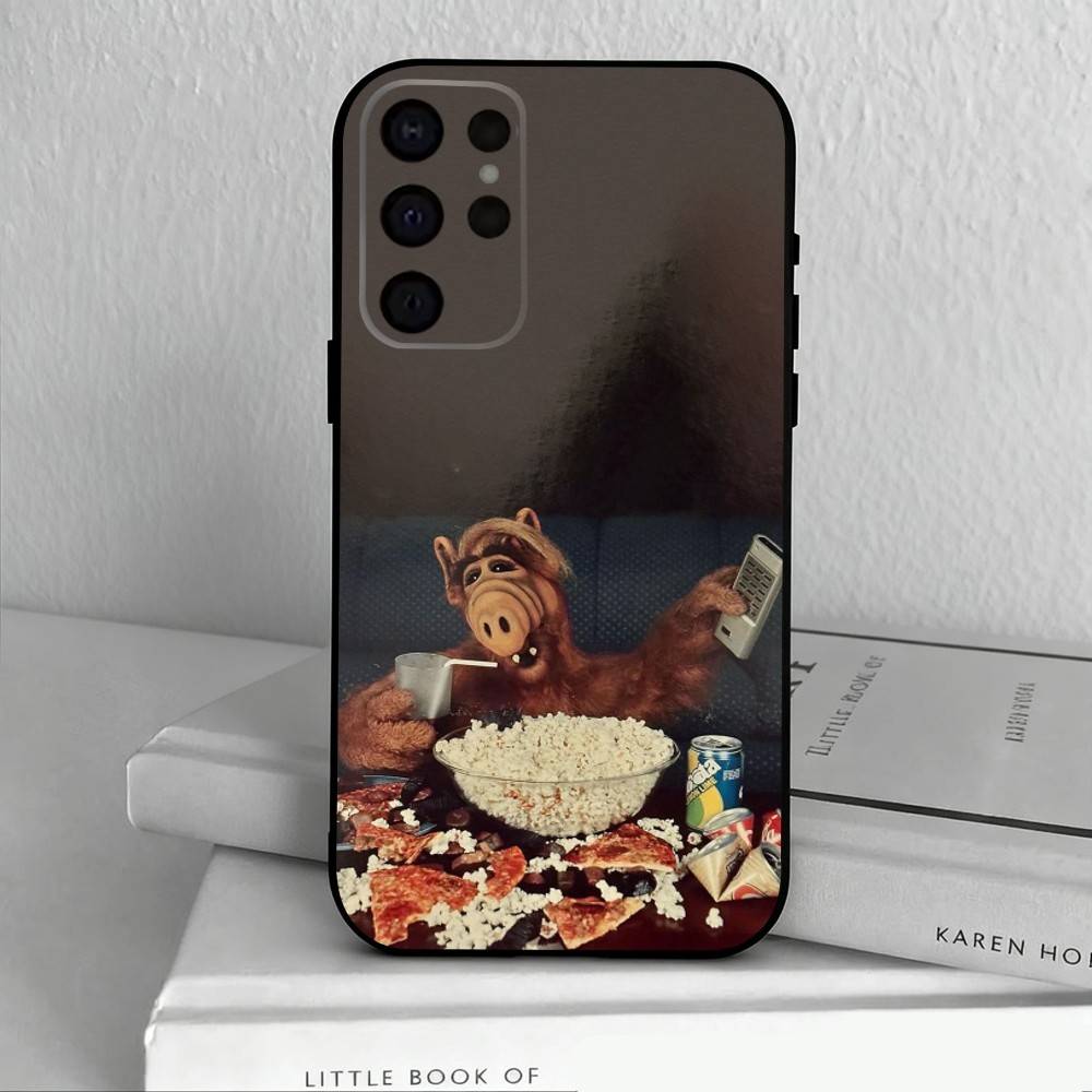 TV S-Series A-Alf Phone Case For Samsung S25,24,23,22,30,21,10,9,Ultra,Plus,Lite,FE,4,5 G Soft Black Case