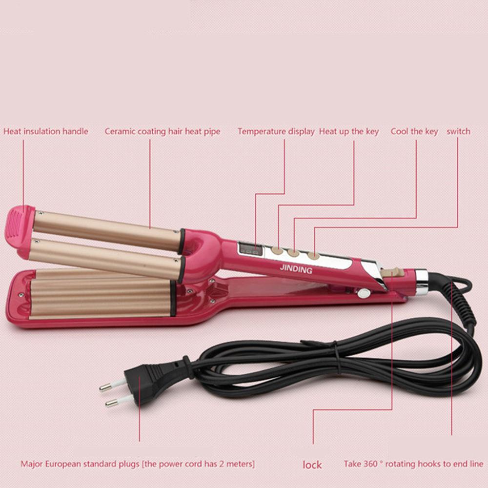 Curly Hair Artifact Three Tube Curling Iron Wave Roll Hair Curler with LCD Display Ceramic Triple Barrel Hair Tools
